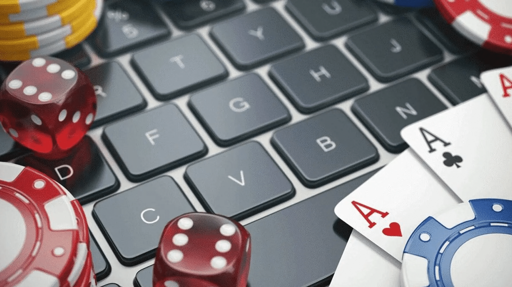 chips dice laptop gamble