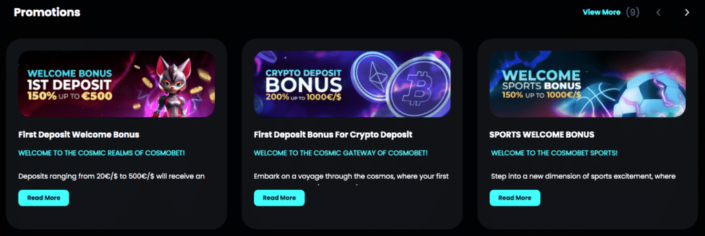 Cosmobet promotions